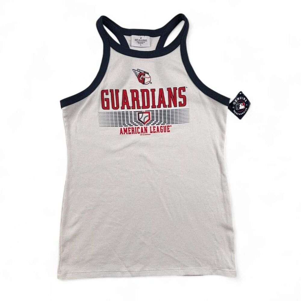 Cleveland Guardians Tank Top Women’s L Soft as a Grape MLB NWT White